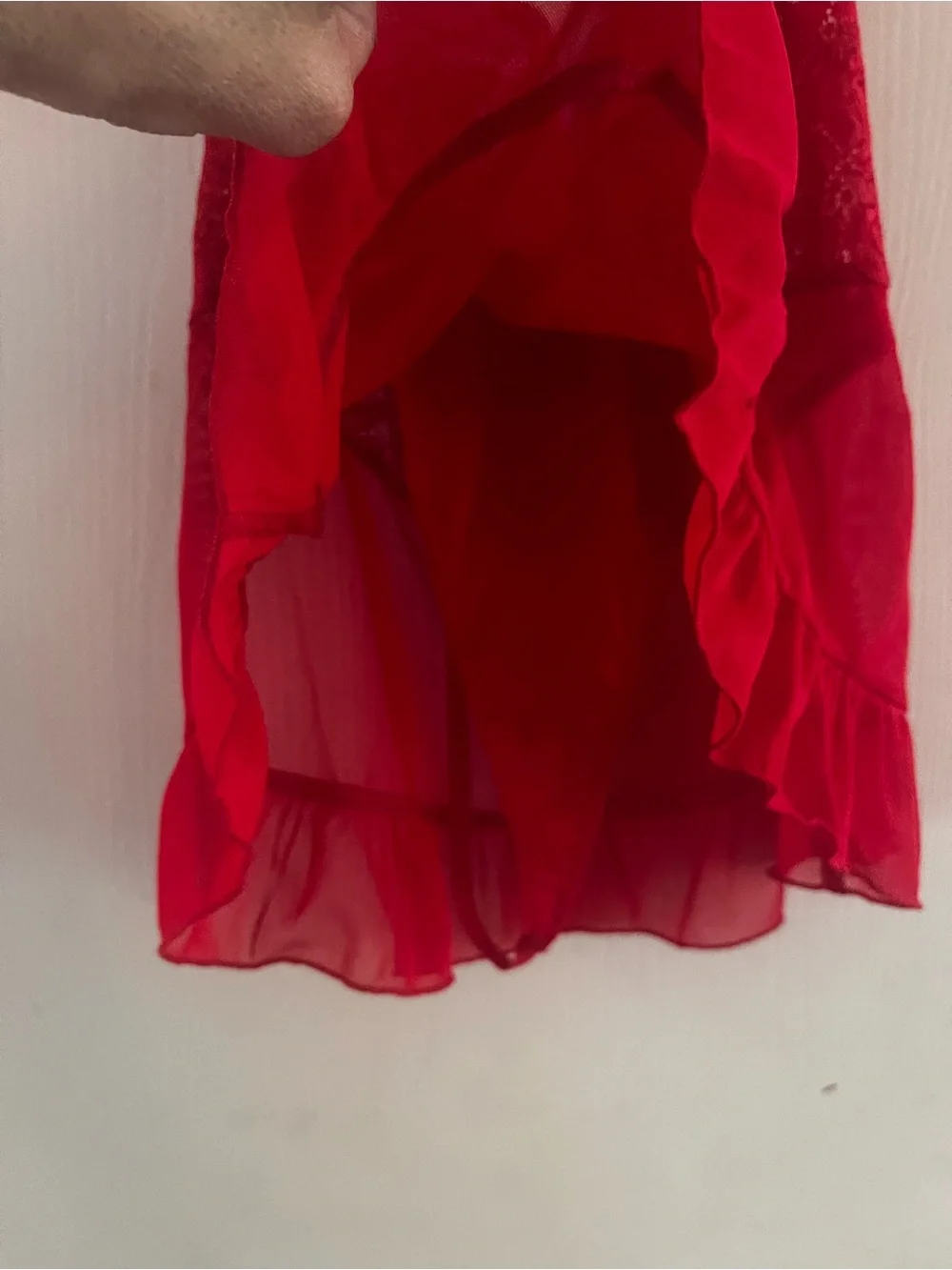 VTG Y2K Red Lace Fredrick’s Of Hollywood Sexy Stretch Boudoir Lingerie Teddy M - Picture 2 of 6